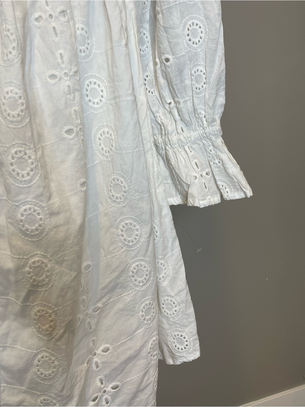 ASOS Maternity White Eyelet Broderie Anglaise Cottagecore Boho Mini Dress - Picture 4 of 6